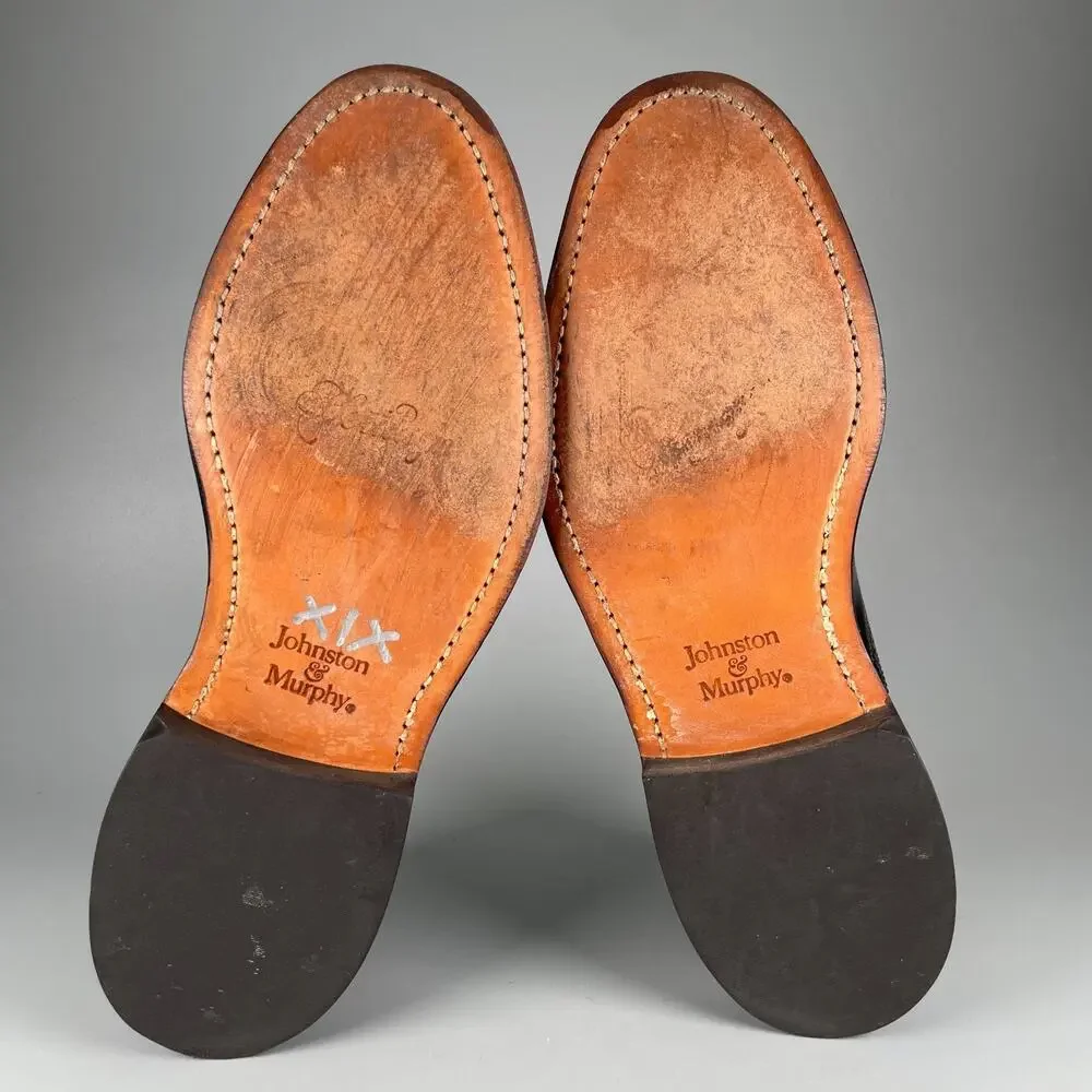Johnston & Murphy Aristocraft Men's 7.5 Red Black Leather Saddle Dress Shoes EUC